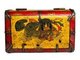 China / Tibet: A traditional painted Tibetan tea chest with a yak on the top, Lhasa, c. late 19th century